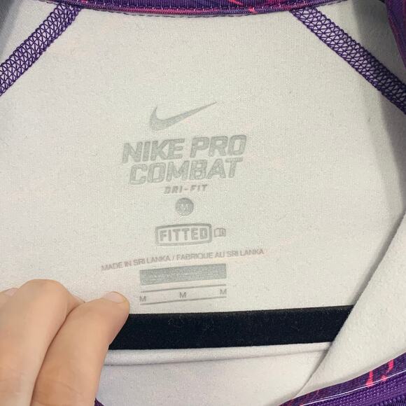 Nike Pro Combat Dri-Fit Hyperwarm Fitted 1/4 Zip Pullover Women's Size M Purple - Picture 3 of 8